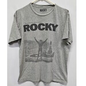Rocky Balboa Movie Graphic T-Shirt Mens Large Gray Million To One Shot BoxingTee